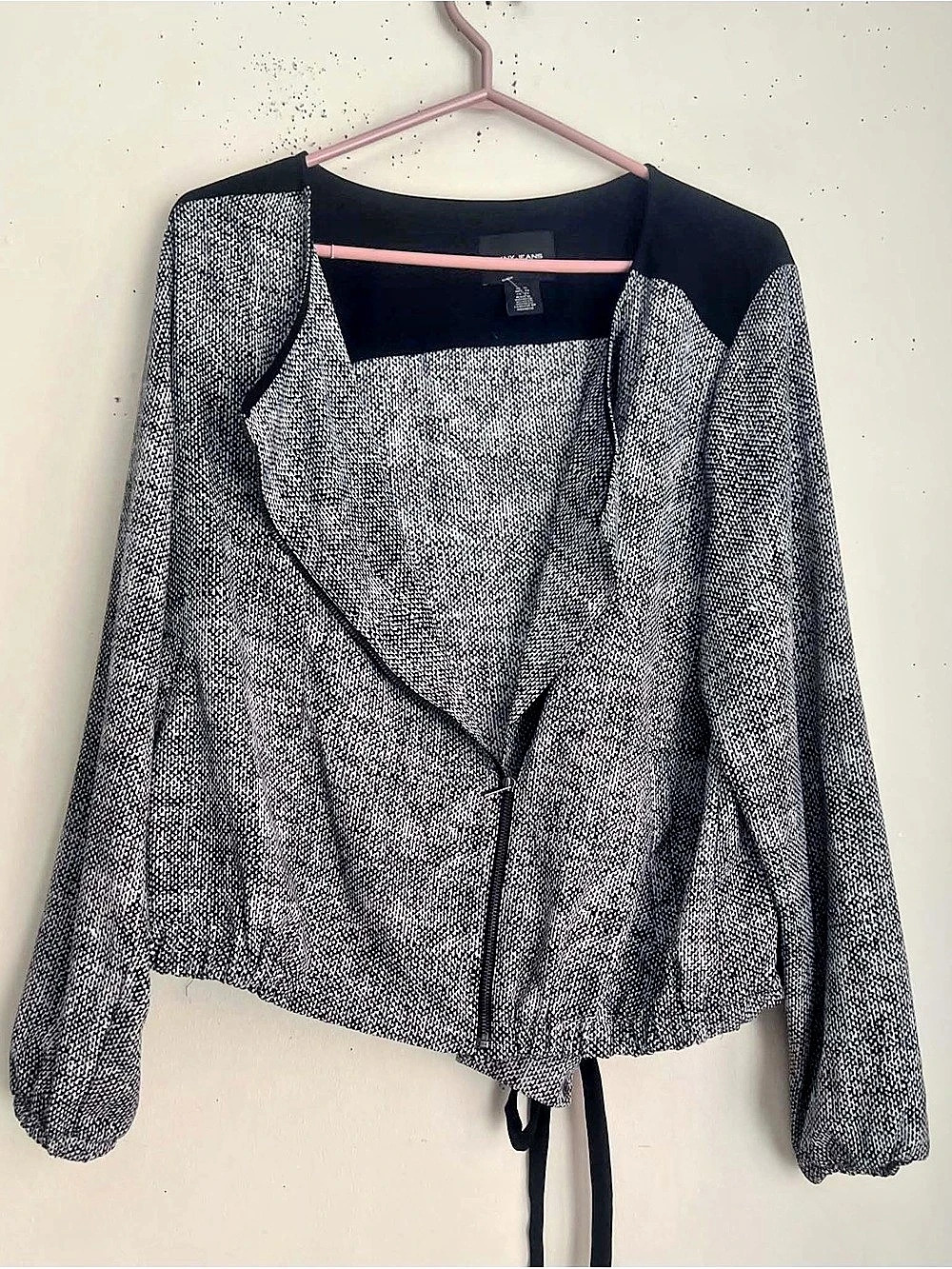 DKNY Jeans Animal Print Jacket Black & White XL Like New